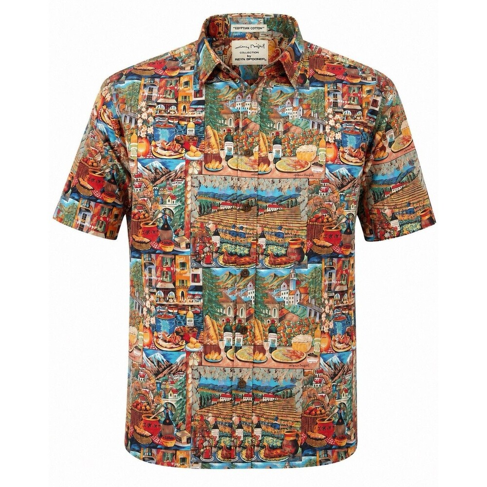 Vintage Reyn Spooner Guy Buffet Italian Countryside Wine Hawaiian Shirt XL